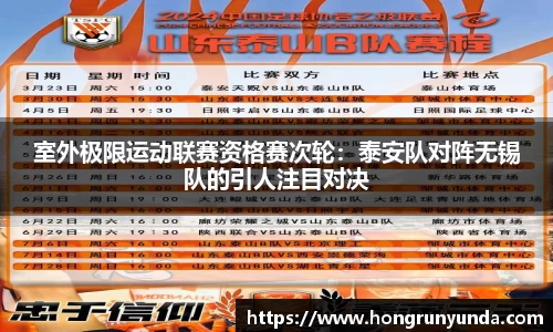 室外极限运动联赛资格赛次轮：泰安队对阵无锡队的引人注目对决